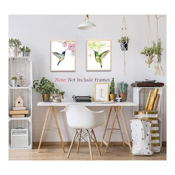 Arte de pared de colibríes en acuarela pájaros vintage_3
