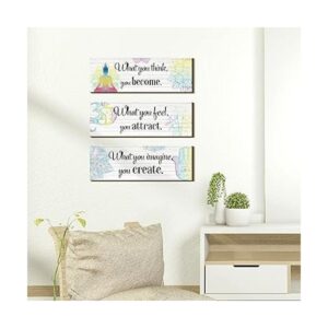 Arte de pared de 3 Buda para decoración de chakras para