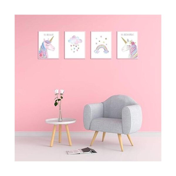 Arte de pared de unicornio en acuarela decoración de_2