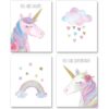 Arte de pared de unicornio en acuarela decoración de_1