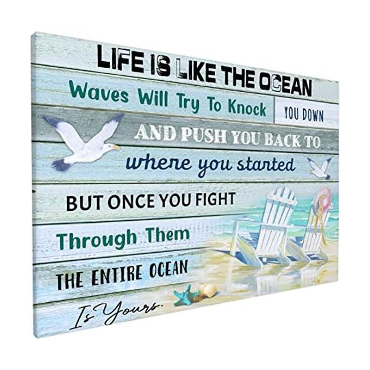 Arte decorativo de pared para baño de playa pintura