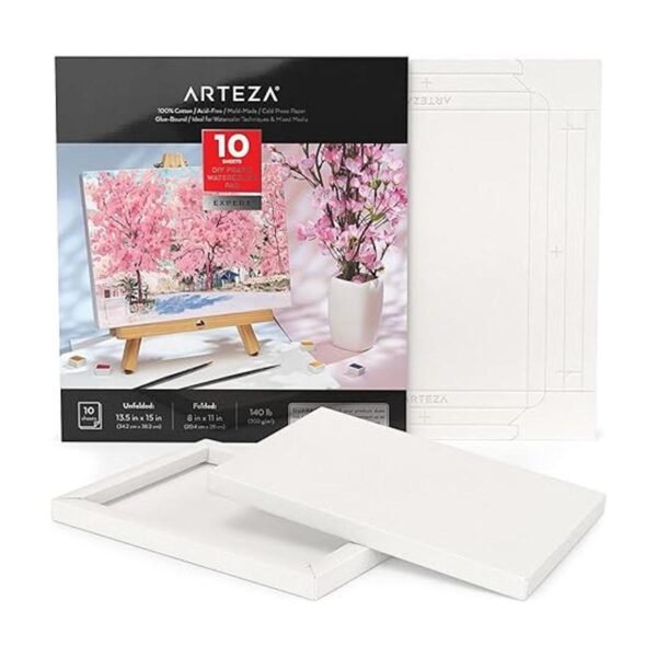 Arteza Almohadilla de lona plegable de papel de acuarela_1
