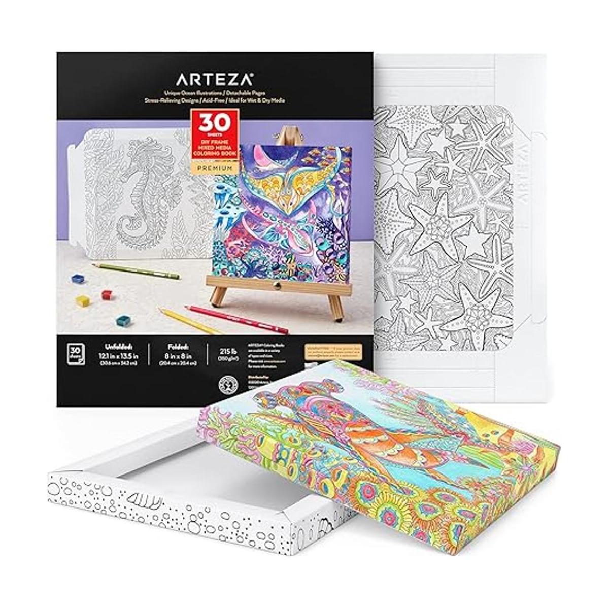 Arteza Libro para colorear para adultos 12.1 x 13.5