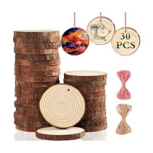 Artmag Rebanadas de madera natural 30 piezas de 2.4 a 2.8_1