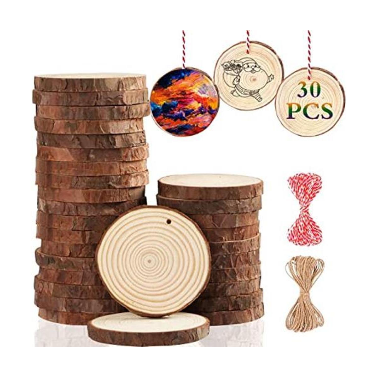 Artmag Rebanadas de madera natural 30 piezas de 2.4 a 2.8