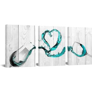 Artmyharbor Arte de pared de vino de 3 piezas decoración