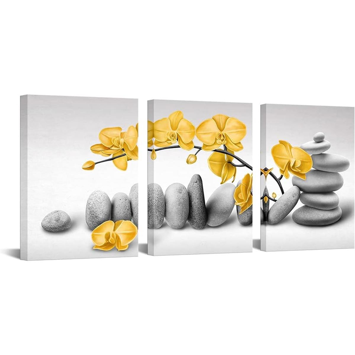 Artmyharbor Arte de pared Zen de 3 piezas color gris