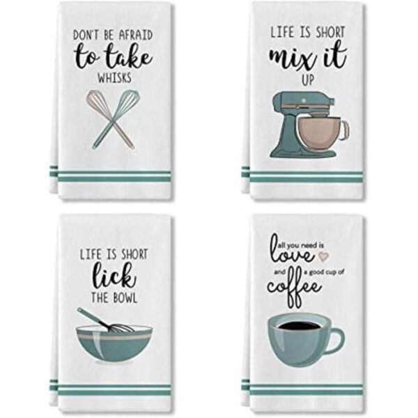 Artoid Mode Coffee Kitchen Ware Quote Juego de 4 toallas_1