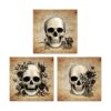 Artsbay Juego de 3 piezas de lienzo de calavera con diseño_1