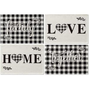 Artoid Mode Love Family Together Home Juego de 4 manteles