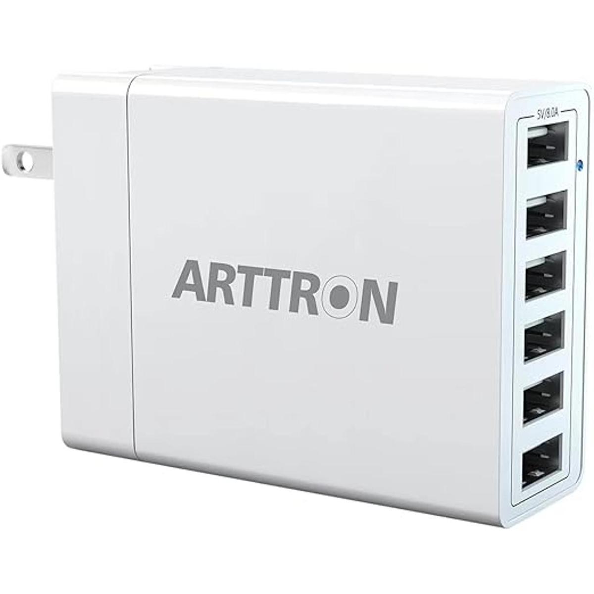 Arttron Cargador de pared USB de 40 W y 6 puertos