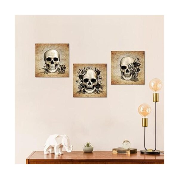 Artsbay Juego de 3 piezas de lienzo de calavera con diseño_5