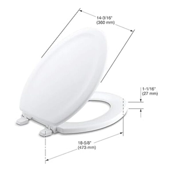 Asiento para inodoro Kohler con tapa de pino con molduras_2