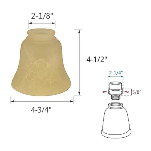 Aspen Creative 231094 Sombra antigua con forma de campana_2