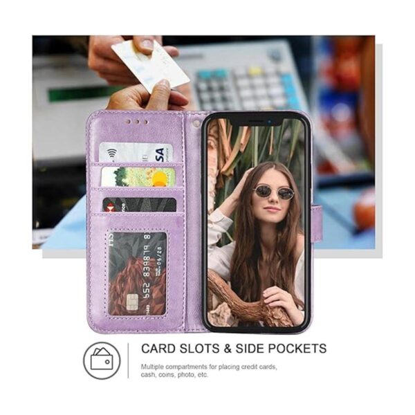 Ateeky Funda tipo cartera para iPhone XR patrón de flores_2