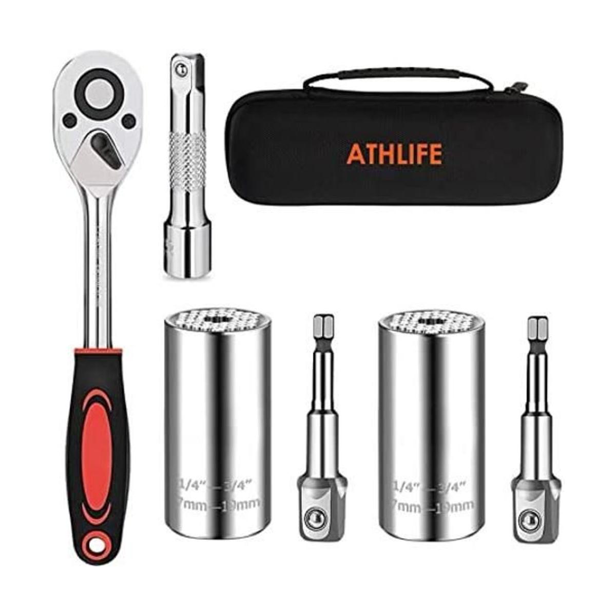 Athlife Juego de herramientas de llave de vaso universal