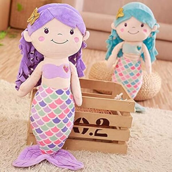 Athoinsu Muñeca de peluche de sirena morada de 12_2