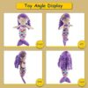 Athoinsu Muñeca de peluche de sirena morada de 12_6