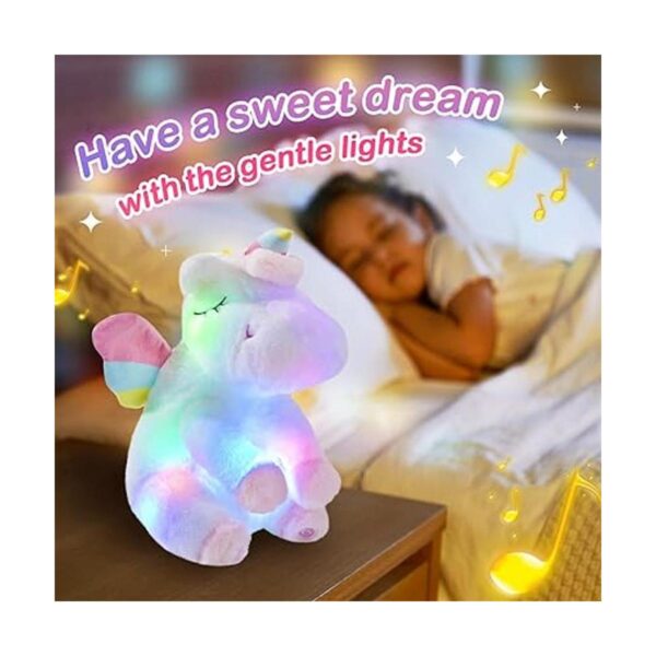 Athoinsu Peluche de unicornio con luz musical y suave con_3