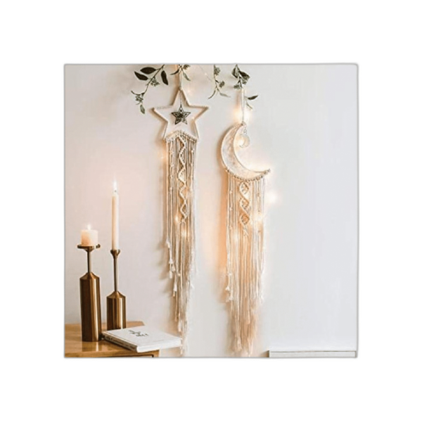 Atrapasueños con estrellas luna bohemio atrapasueños_1