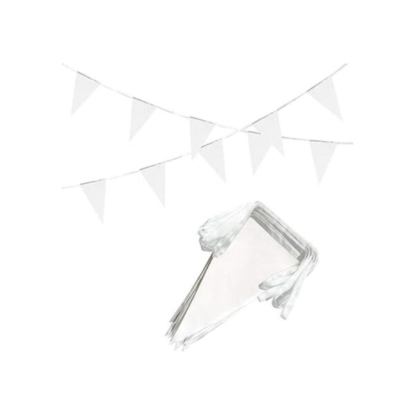 AuTop Banderines de 100 pies de color blanco sólido_5