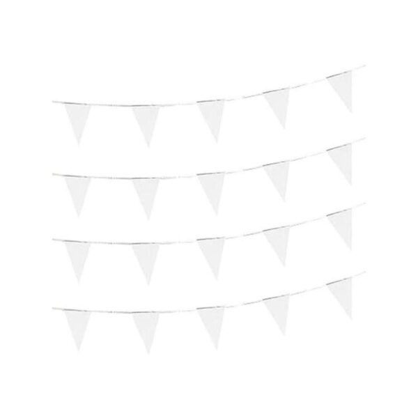 AuTop Banderines de 100 pies de color blanco sólido_1