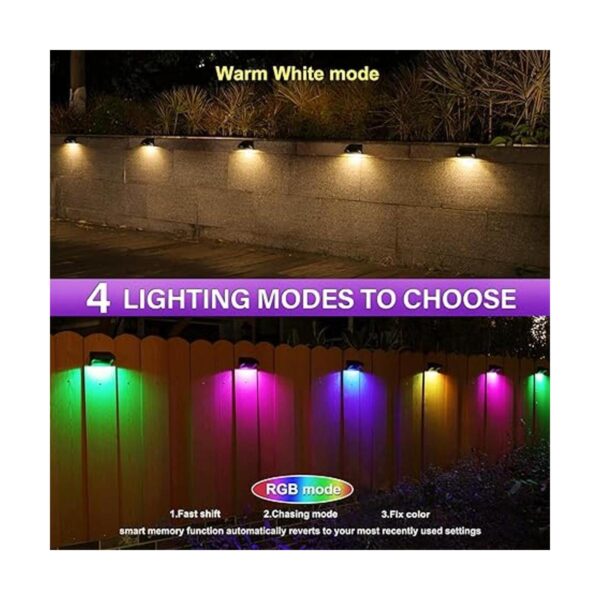 Aulanto Luces solares para valla con blanco cálido y RGB_2