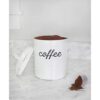 AuldHome Recipiente de café blanco esmaltado;