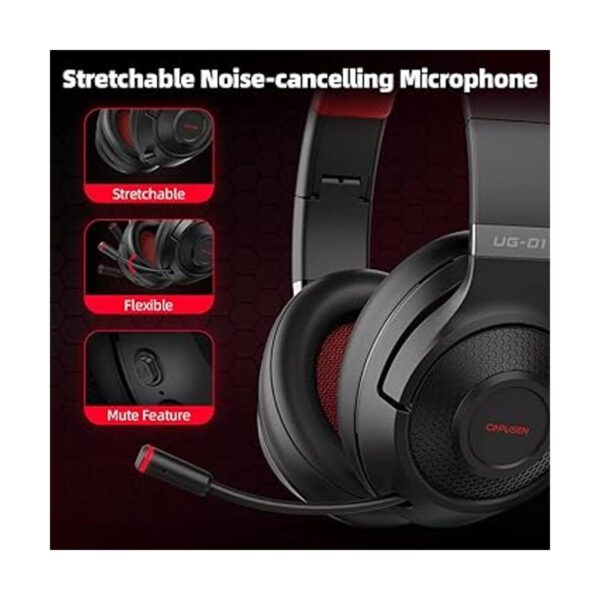 Auriculares inalámbricos para juegos de 2.4 GHz para PC_4
