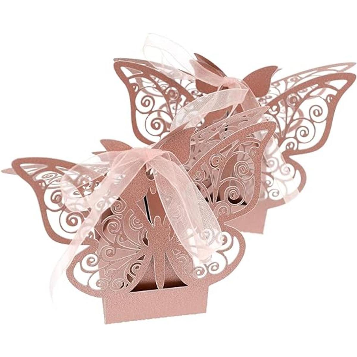 Autoplaza 50 cajas de regalo de mariposa cortadas con