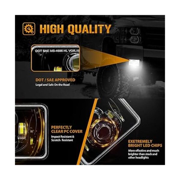 Auxbeam Faros LED de 60 W 4x6 con repuesto aprobado por_3