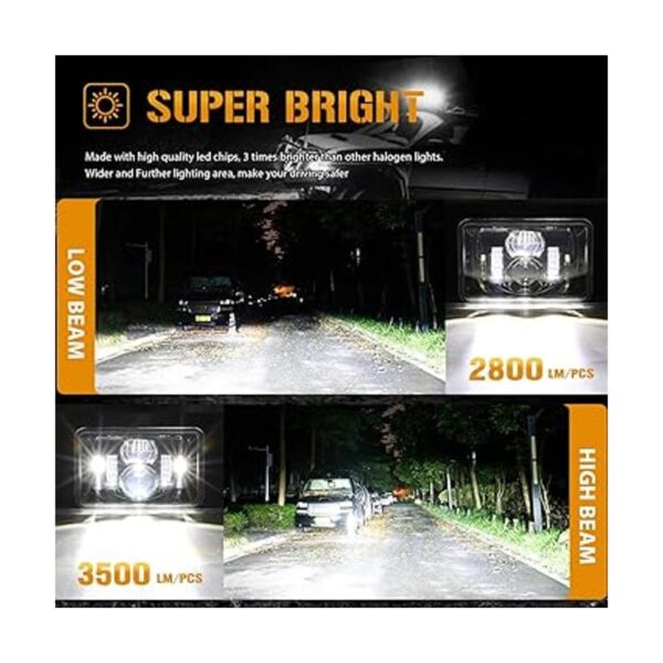 Auxbeam Faros LED de 60 W 4x6 con repuesto aprobado por_2