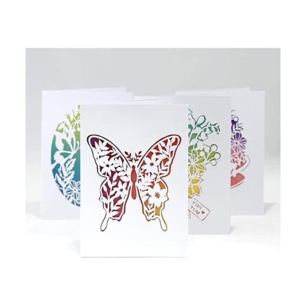 Aventuras en corte de papel Juego de tarjetas de flores_3