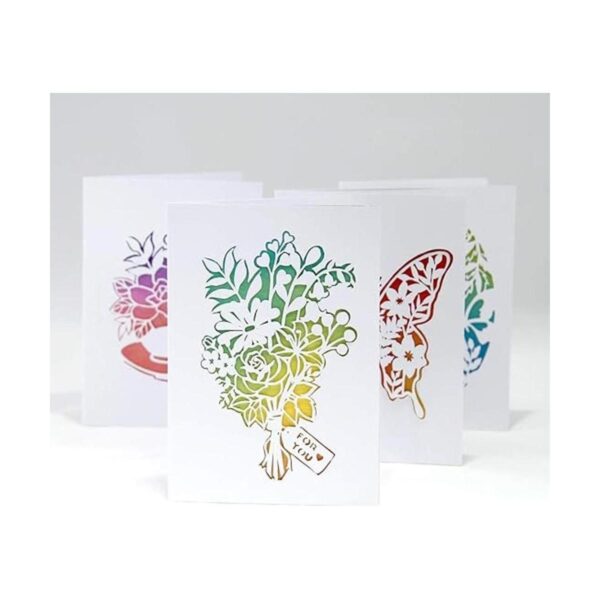 Aventuras en corte de papel Juego de tarjetas de flores_6