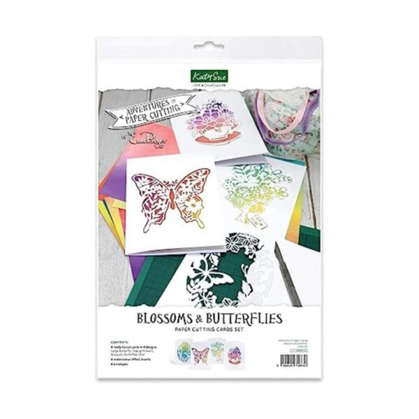 Aventuras en corte de papel Juego de tarjetas de flores_1