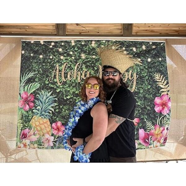 Avezano Aloha Telón de fondo para baby shower hierba