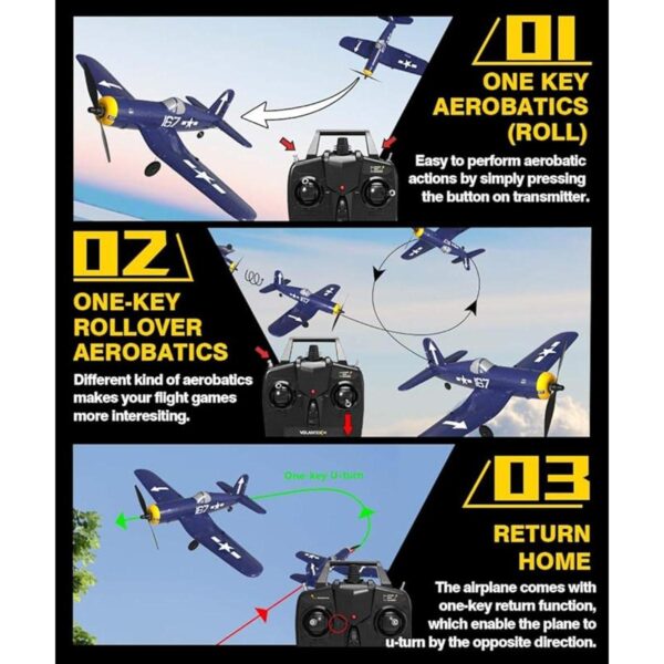 Avión RC de 4 canales con control remoto listo para volar_3