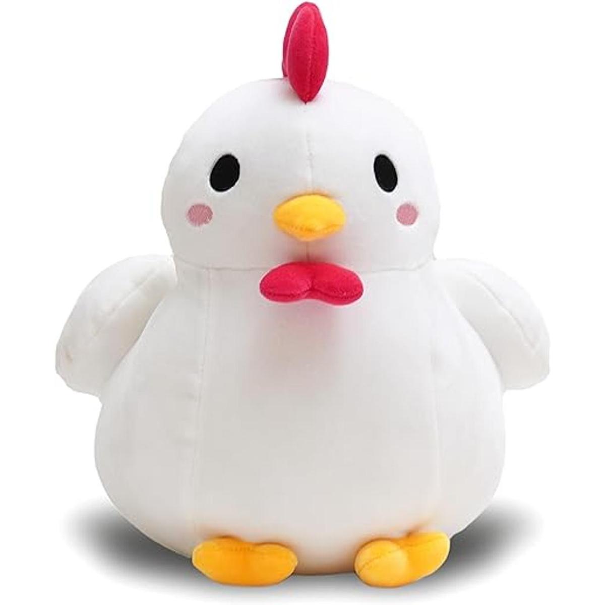 Avocatt Peluche de pollo blanco Peluche de gallo de