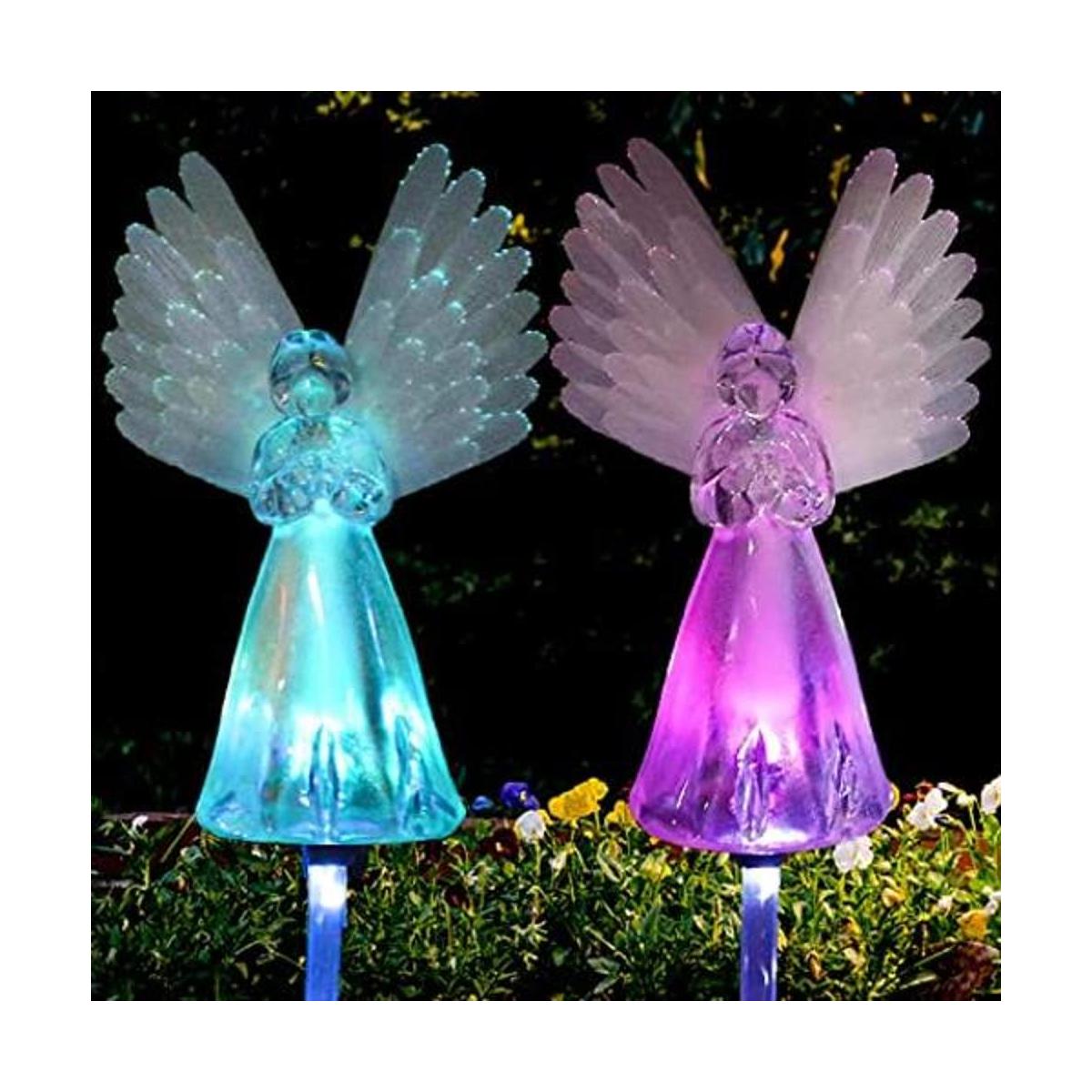 Awinking Paquete de 2 luces solares de ángel para