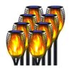 Awethone Luz solar de 33 LED con llama parpadeante