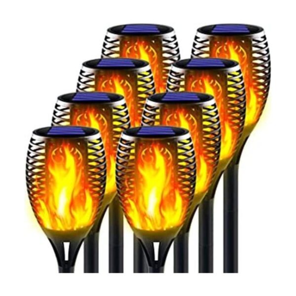Awethone Luz solar de 33 LED con llama parpadeante
