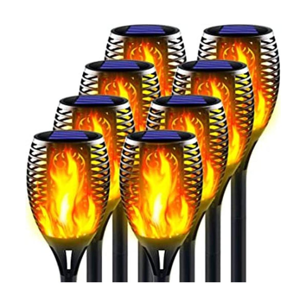 Awethone Luz solar de 33 LED con llama parpadeante