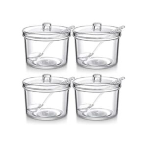 Azucarero de acrílico transparente con tapa cuchara de