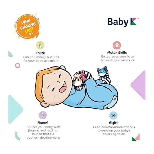 BABY K Calcetines de sonajero para bebés para niñas y_5