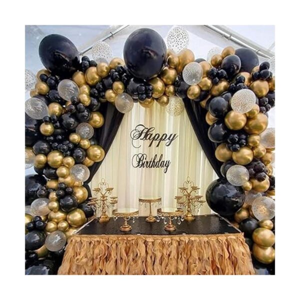BALONAR Kit de 136 globos de guirnalda dorada y negra con