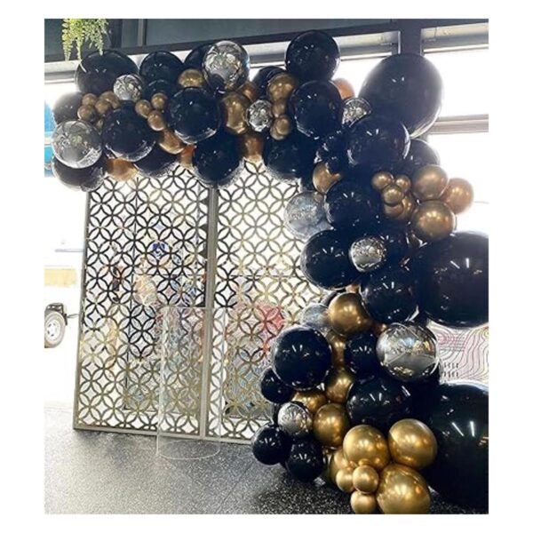 BALONAR Kit de 136 globos de guirnalda dorada y negra con