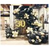 BALONAR Kit de 136 globos de guirnalda dorada y negra con