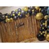 BALONAR Kit de 136 globos de guirnalda dorada y negra con