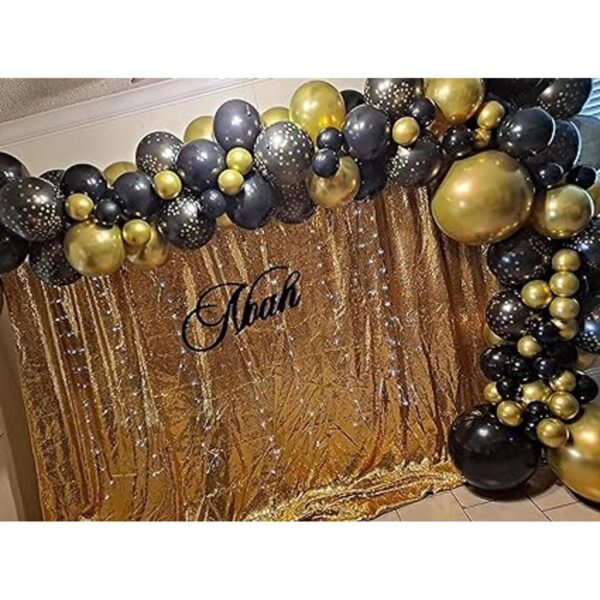 BALONAR Kit de 136 globos de guirnalda dorada y negra con