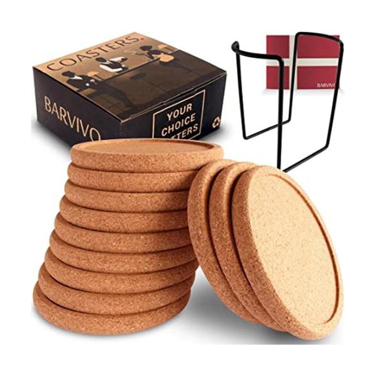 BARVIVO Posavasos de corcho natural para bebidas con